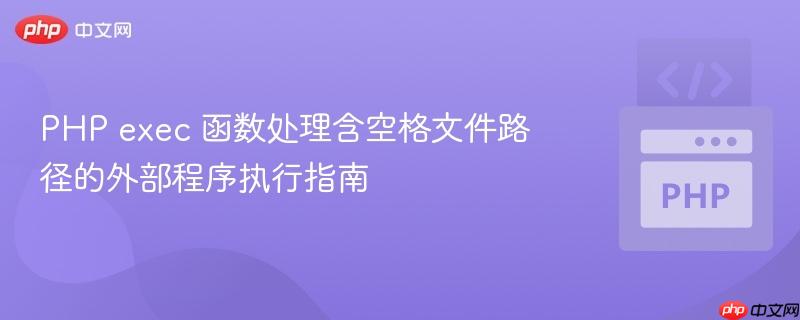 PHP exec 函数处理含空格文件路径的外部程序执行指南