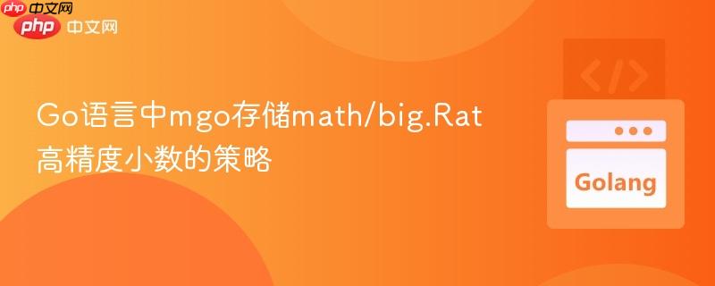 Go语言中mgo存储math/big.Rat高精度小数的策略