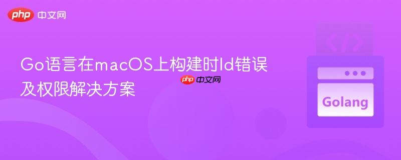 Go语言在macOS上构建时ld错误及权限解决方案