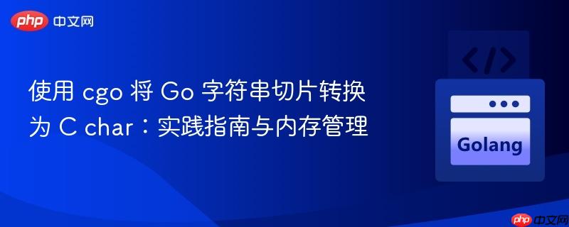 使用 cgo 将 Go 字符串切片转换为 C char：实践指南与内存管理