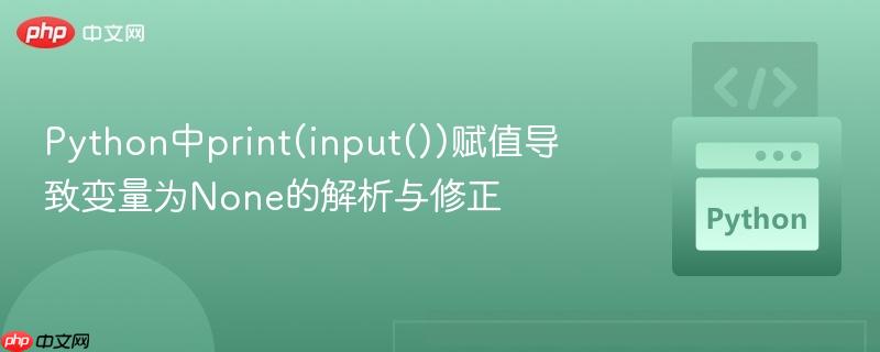 Python中print(input())赋值导致变量为None的解析与修正