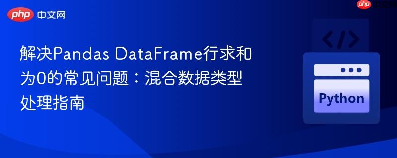 解决Pandas DataFrame行求和为0的常见问题：混合数据类型处理指南