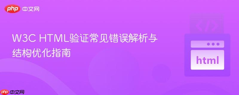 W3C HTML验证常见错误解析与结构优化指南