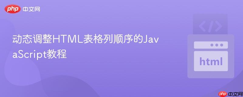 动态调整HTML表格列顺序的JavaScript教程