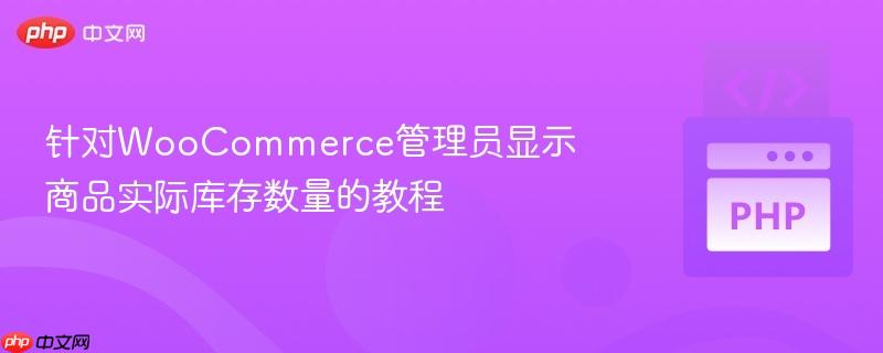 针对woocommerce管理员显示商品实际库存数量的教程