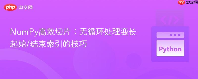 NumPy高效切片：无循环处理变长起始/结束索引的技巧