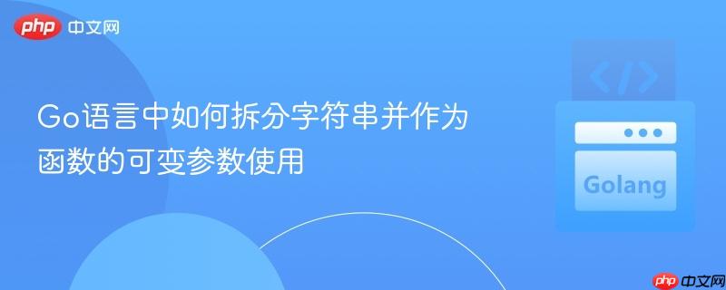 Go语言中如何拆分字符串并作为函数的可变参数使用