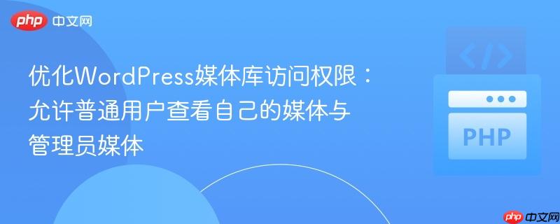 优化WordPress媒体库访问权限：允许普通用户查看自己的媒体与管理员媒体