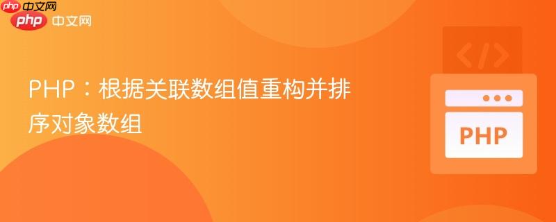 PHP：根据关联数组值重构并排序对象数组