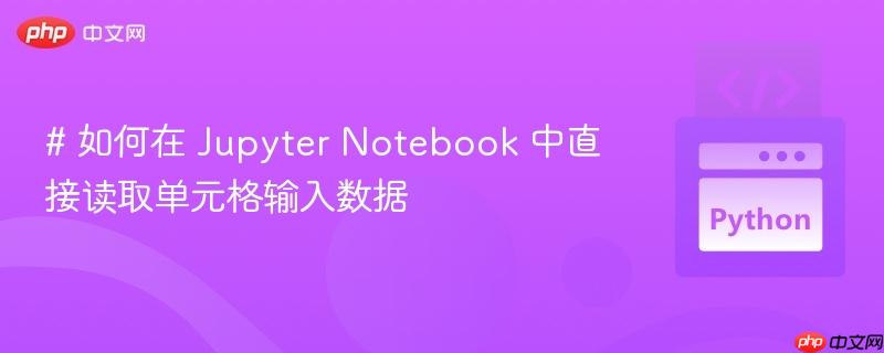 # 如何在 Jupyter Notebook 中直接读取单元格输入数据