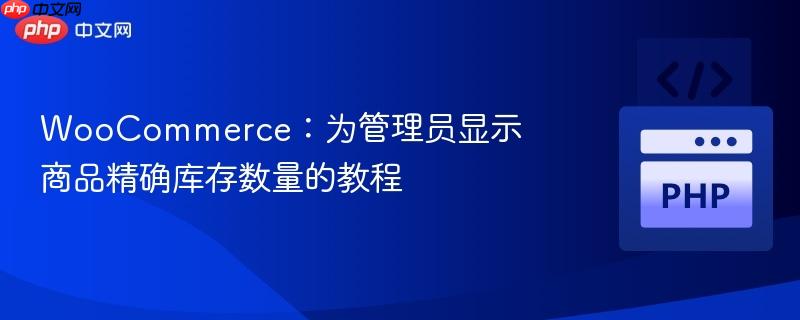 WooCommerce：为管理员显示商品精确库存数量的教程