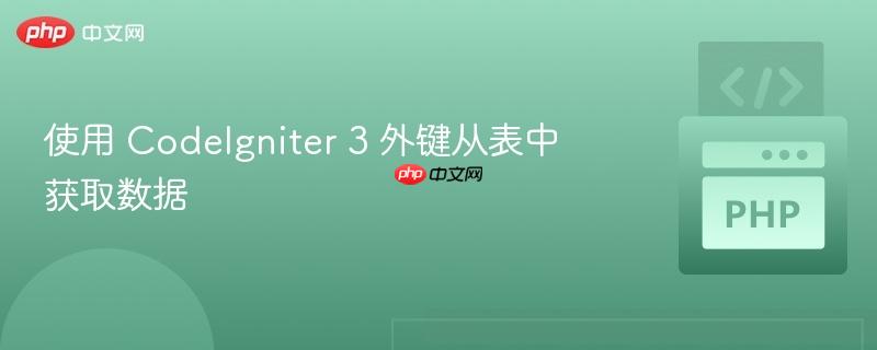 使用 CodeIgniter 3 外键从表中获取数据