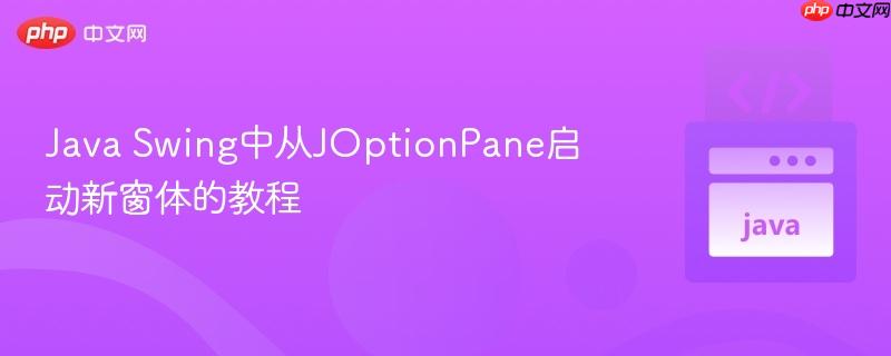java swing中从joptionpane启动新窗体的教程