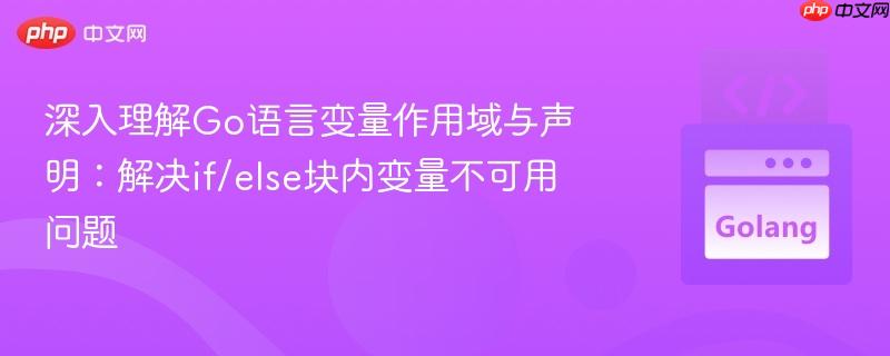 深入理解Go语言变量作用域与声明：解决if/else块内变量不可用问题
