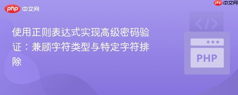 使用正则表达式实现高级密码验证：兼顾字符类型与特定字符排除