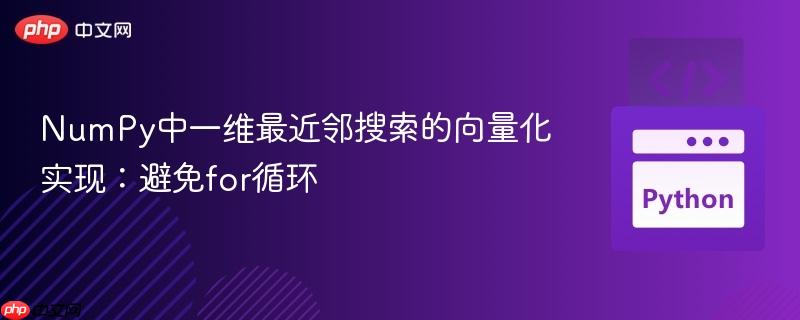 NumPy中一维最近邻搜索的向量化实现：避免for循环