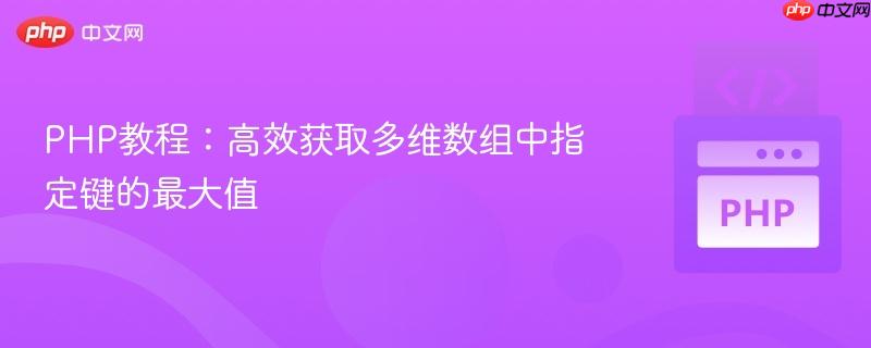 PHP教程：高效获取多维数组中指定键的最大值