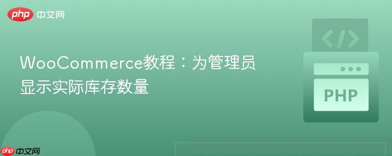 WooCommerce教程：为管理员显示实际库存数量