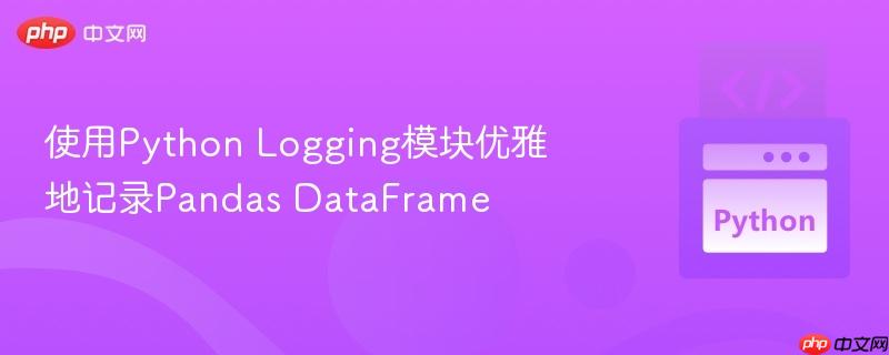 使用Python Logging模块优雅地记录Pandas DataFrame