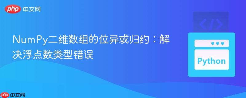 NumPy二维数组的位异或归约：解决浮点数类型错误