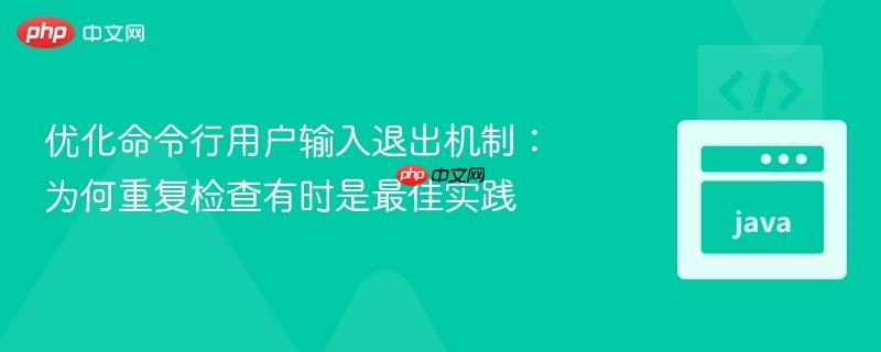 优化命令行用户输入退出机制：为何重复检查有时是最佳实践
