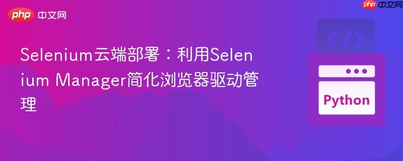 Selenium云端部署：利用Selenium Manager简化浏览器驱动管理