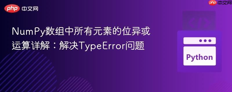 NumPy数组中所有元素的位异或运算详解：解决TypeError问题