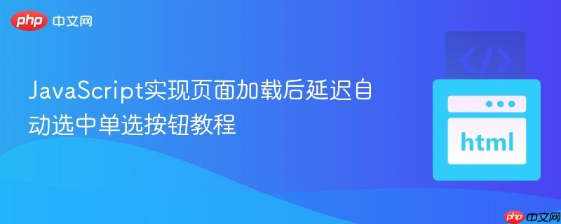 JavaScript实现页面加载后延迟自动选中单选按钮教程
