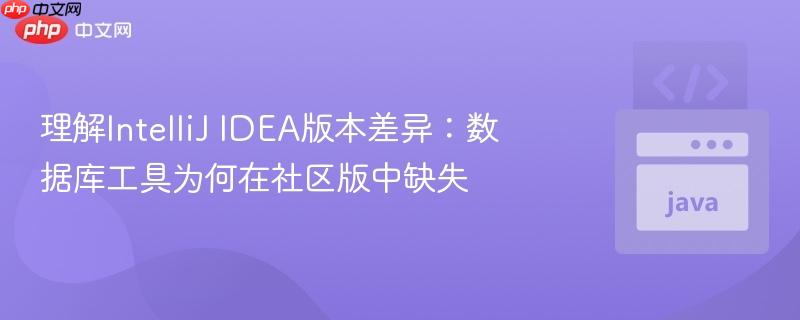 理解IntelliJ IDEA版本差异：数据库工具为何在社区版中缺失