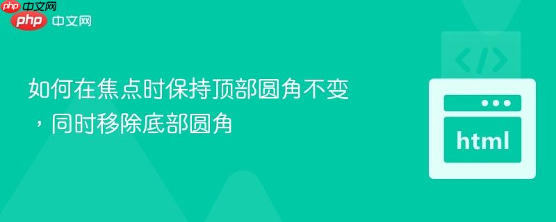 如何在焦点时保持顶部圆角不变，同时移除底部圆角