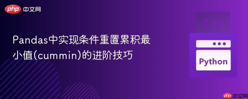 Pandas中实现条件重置累积最小值(cummin)的进阶技巧
