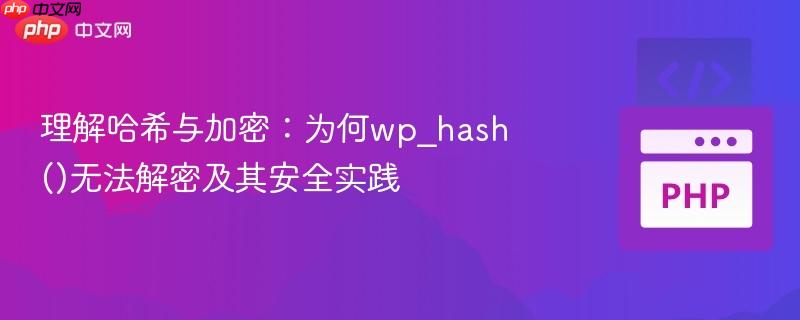 理解哈希与加密：为何wp_hash()无法解密及其安全实践