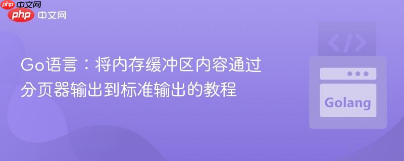 Go语言：将内存缓冲区内容通过分页器输出到标准输出的教程