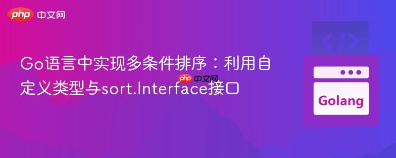 Go语言中实现多条件排序：利用自定义类型与sort.Interface接口