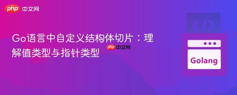 Go语言中自定义结构体切片：理解值类型与指针类型
