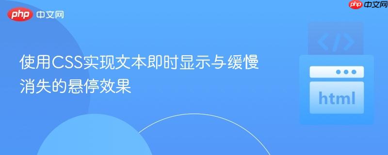 使用CSS实现文本即时显示与缓慢消失的悬停效果