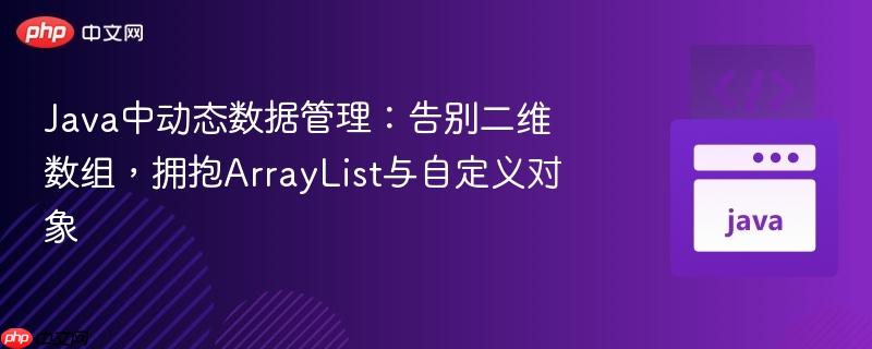 java中动态数据管理：告别二维数组，拥抱arraylist与自定义对象