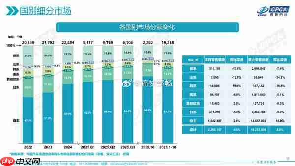 10月各国汽车品牌在华销量汇总：德系日系美系全面下跌