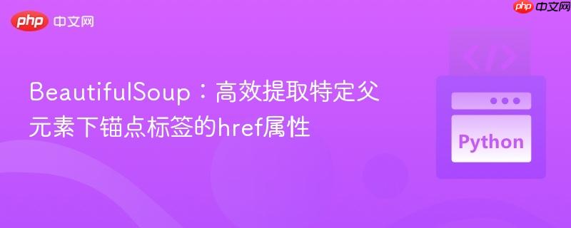 BeautifulSoup：高效提取特定父元素下锚点标签的href属性