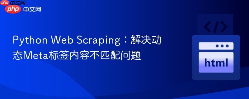Python Web Scraping：解决动态Meta标签内容不匹配问题