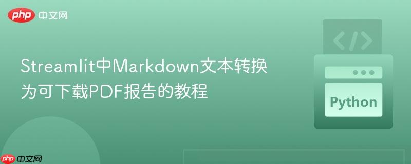 Streamlit中Markdown文本转换为可下载PDF报告的教程