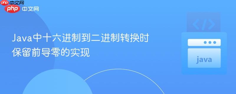 Java中十六进制到二进制转换时保留前导零的实现