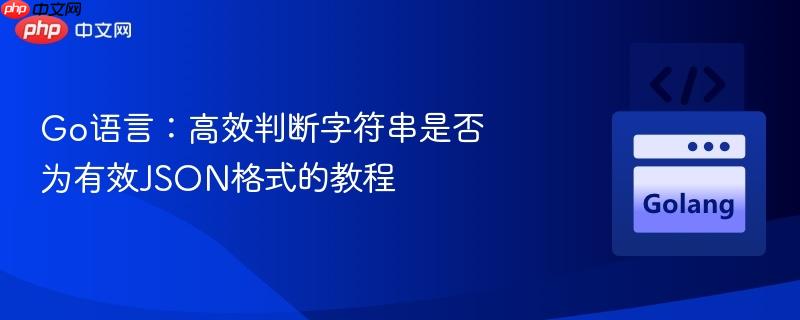 Go语言：高效判断字符串是否为有效JSON格式的教程