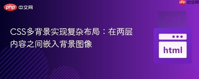 CSS多背景实现复杂布局：在两层内容之间嵌入背景图像