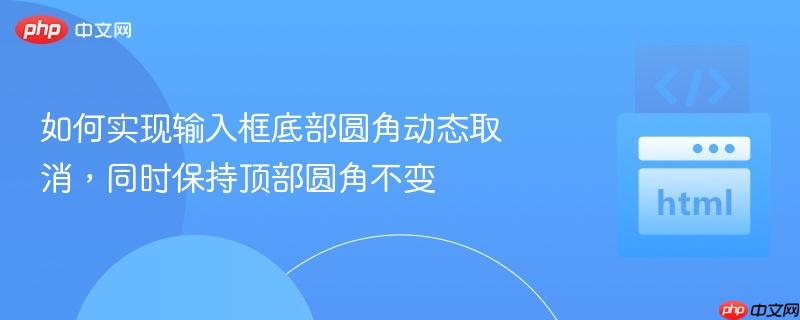 如何实现输入框底部圆角动态取消，同时保持顶部圆角不变