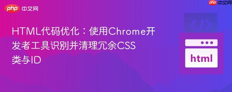 HTML代码优化：使用Chrome开发者工具识别并清理冗余CSS类与ID