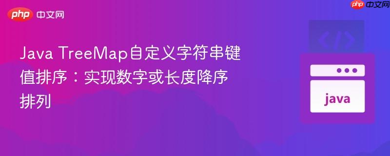 Java TreeMap自定义字符串键值排序：实现数字或长度降序排列