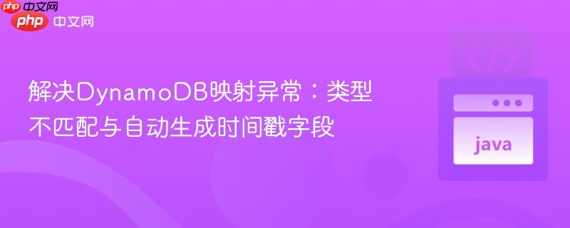 解决DynamoDB映射异常：类型不匹配与自动生成时间戳字段