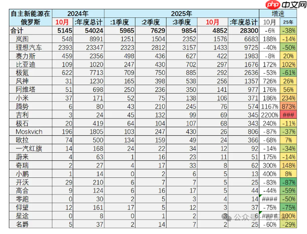 俄罗斯车市最新情况：自主品牌占六成 理想岚图表现突出