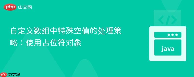 自定义数组中特殊空值的处理策略：使用占位符对象